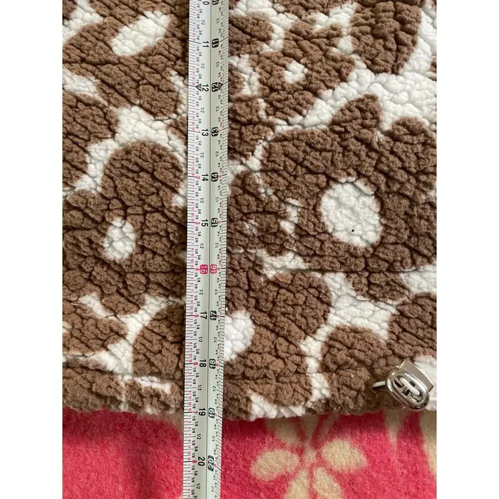 Warm & Cozy Lifestyle by Poof Flower power fleece cropped pullover SZ SM